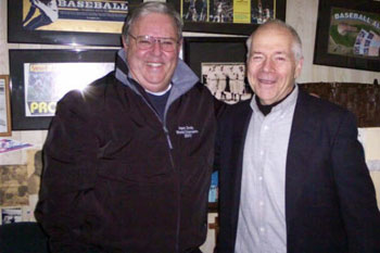 Hank Smith during his visit to Strat-o-matic meets Hal Richmond, Ultimate Strat Baseball